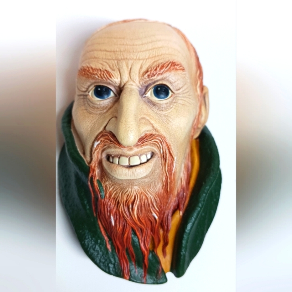 1964 Chalkware Bossons Art FAGIN Head Bust Wall Hang w/ Tag England